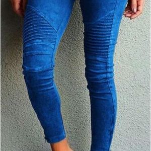 Fray Boya Pleat  Moto Jeggings Small